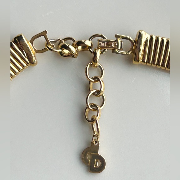 Christian Dior Vintage 1980s Omega Flex Collar Necklace Pearl Crystals Choker - Picture 7 of 10